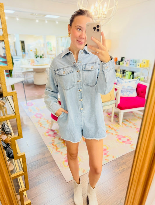 The Dalia Denim Romper