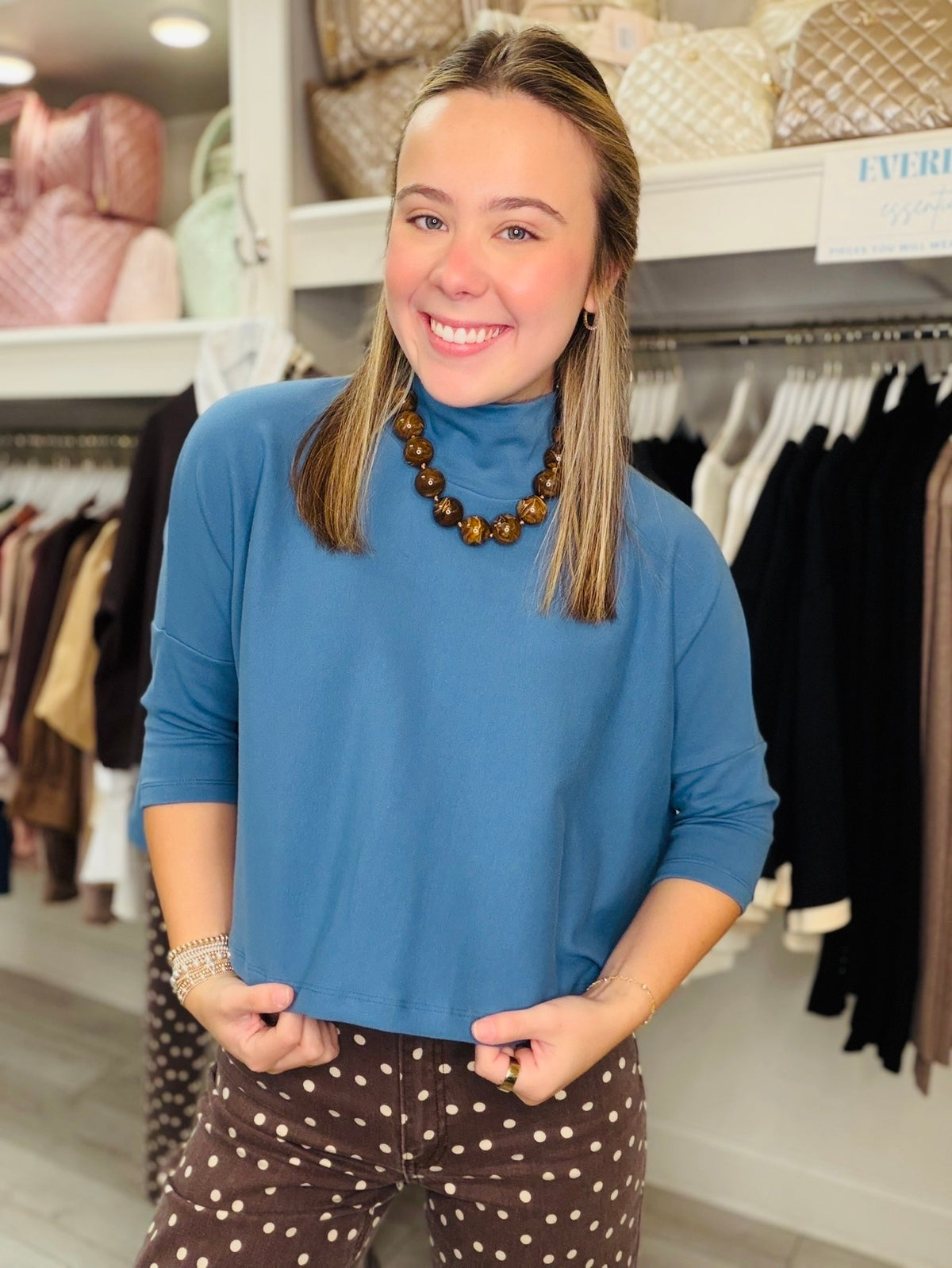 The Kaira Crop Mock Neck