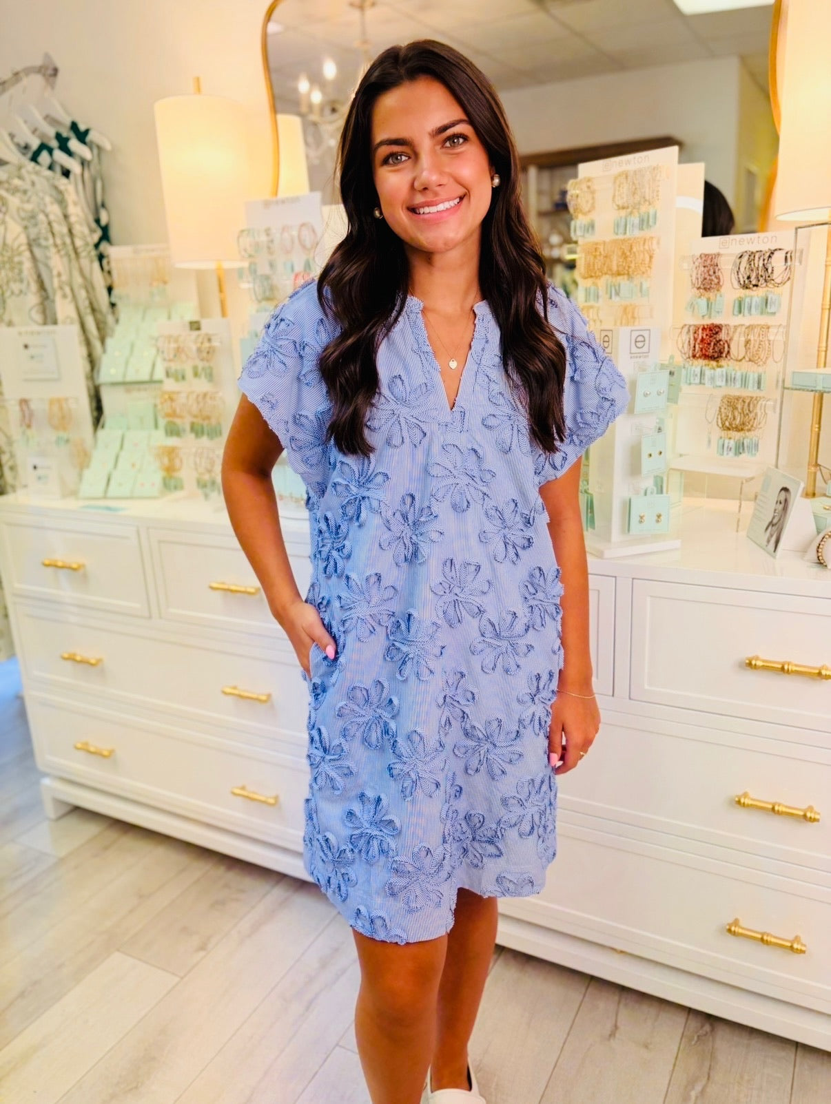 The Simone Striped Floral Dress
