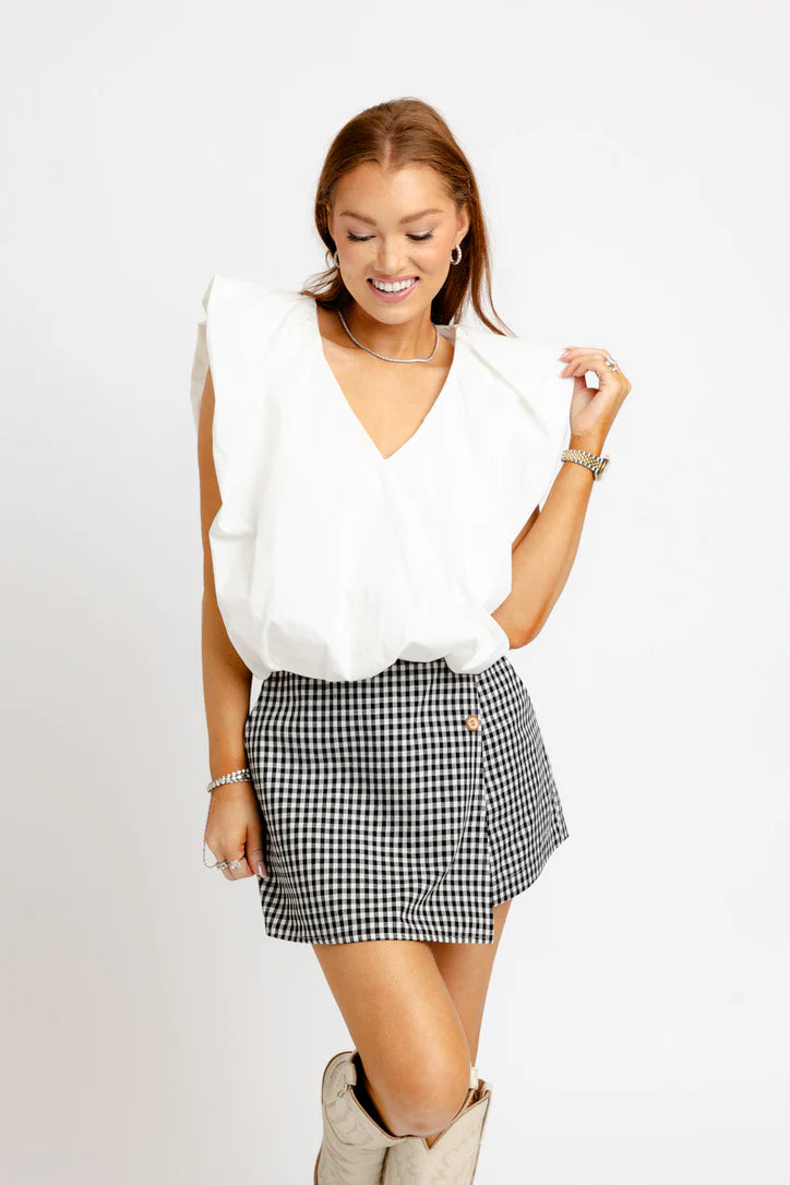 Karlie/ The Chelsea Check Wrap Skort