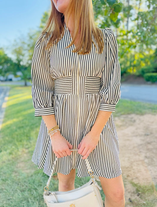 The Savvy Striped Mini Dress