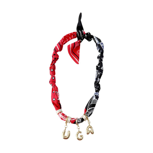 The Black + Red Bubble Letter Scarf Necklace