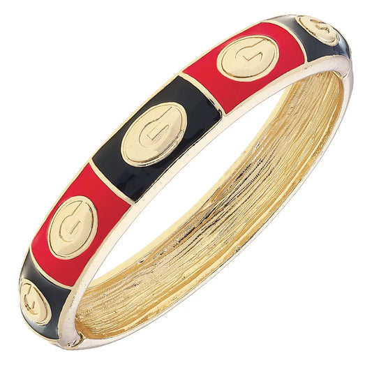 The GA Bulldogs Scultped Bangle/ Red + Black