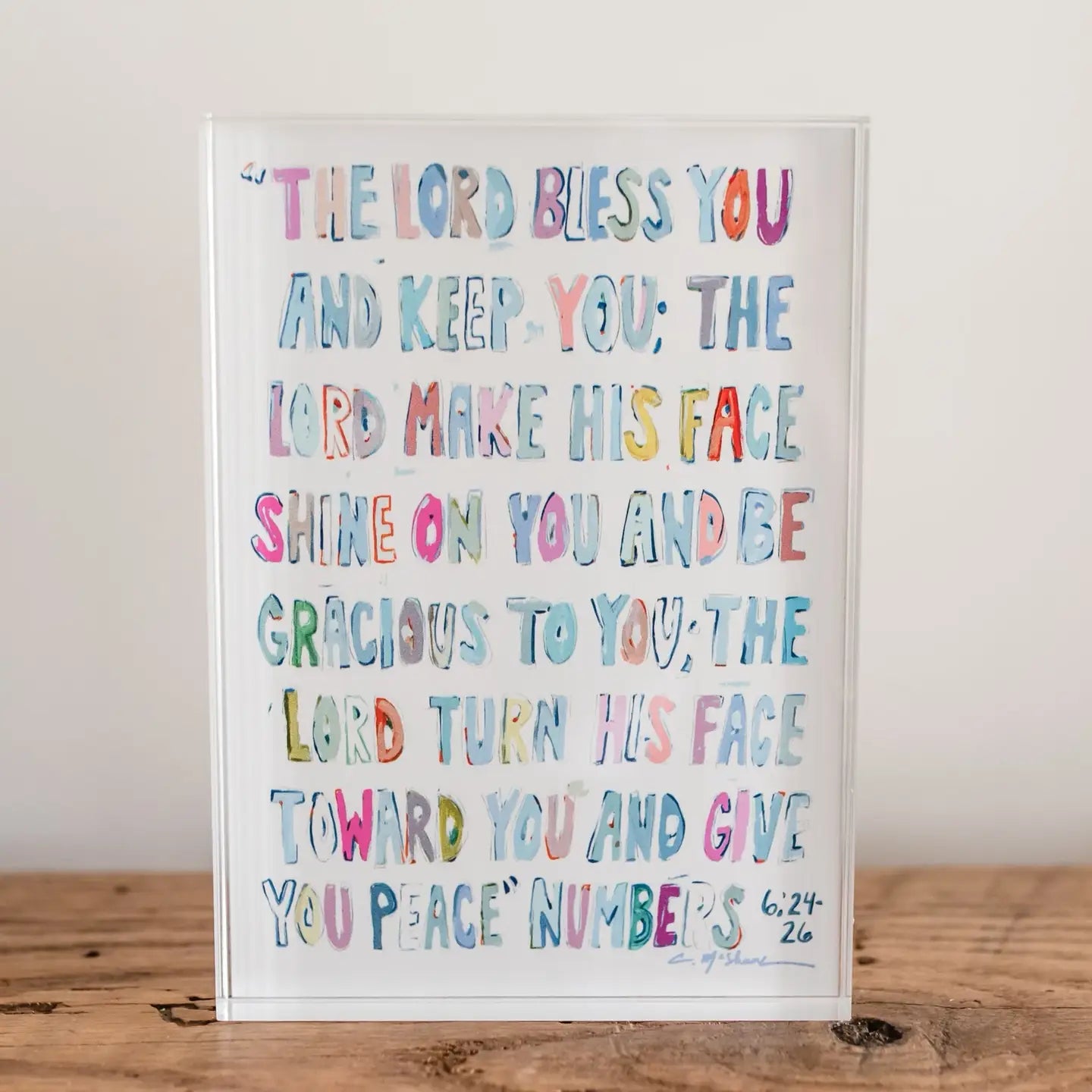 Numbers 6:24-26 Acrylic Block/ Pink