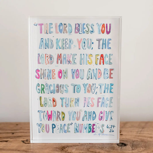 Numbers 6:24-26 Acrylic Block/ Pink