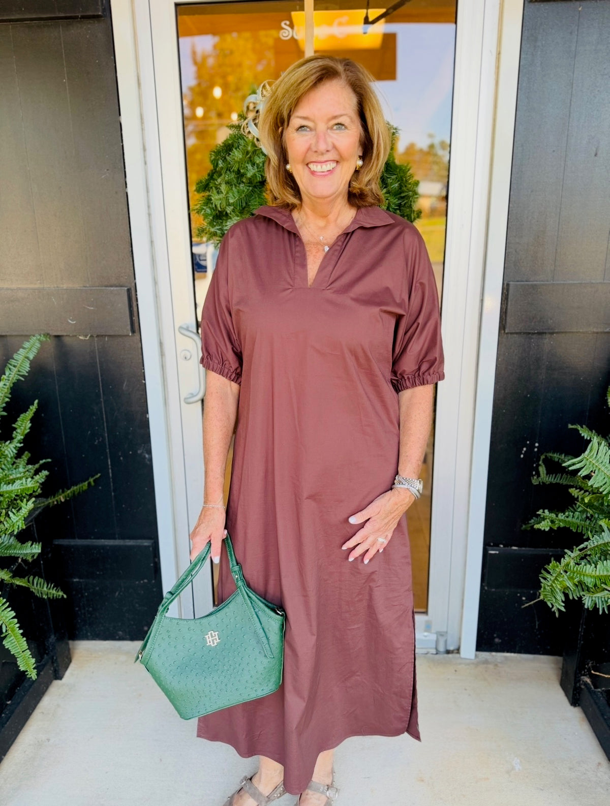 The Blakely Midi Dress/ Espresso