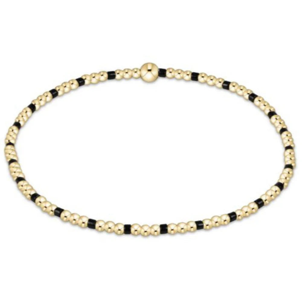 ENewton/ Gameday Hope Sincerity Pattern 2mm Bead Bracelet/ Onyx