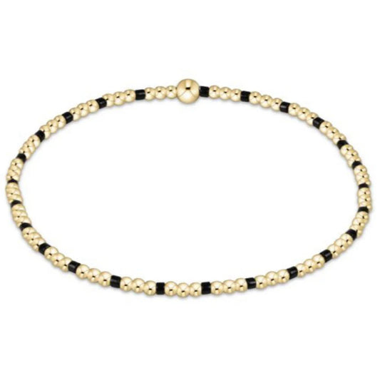 ENewton/ Gameday Hope Sincerity Pattern 2mm Bead Bracelet/ Onyx
