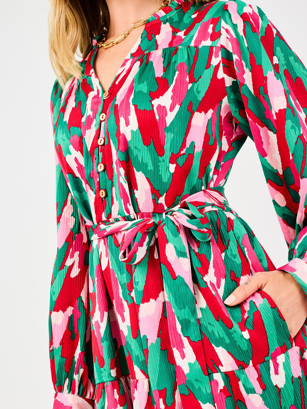 MS/ The Gracelyn Dress/ With A Twist Pink