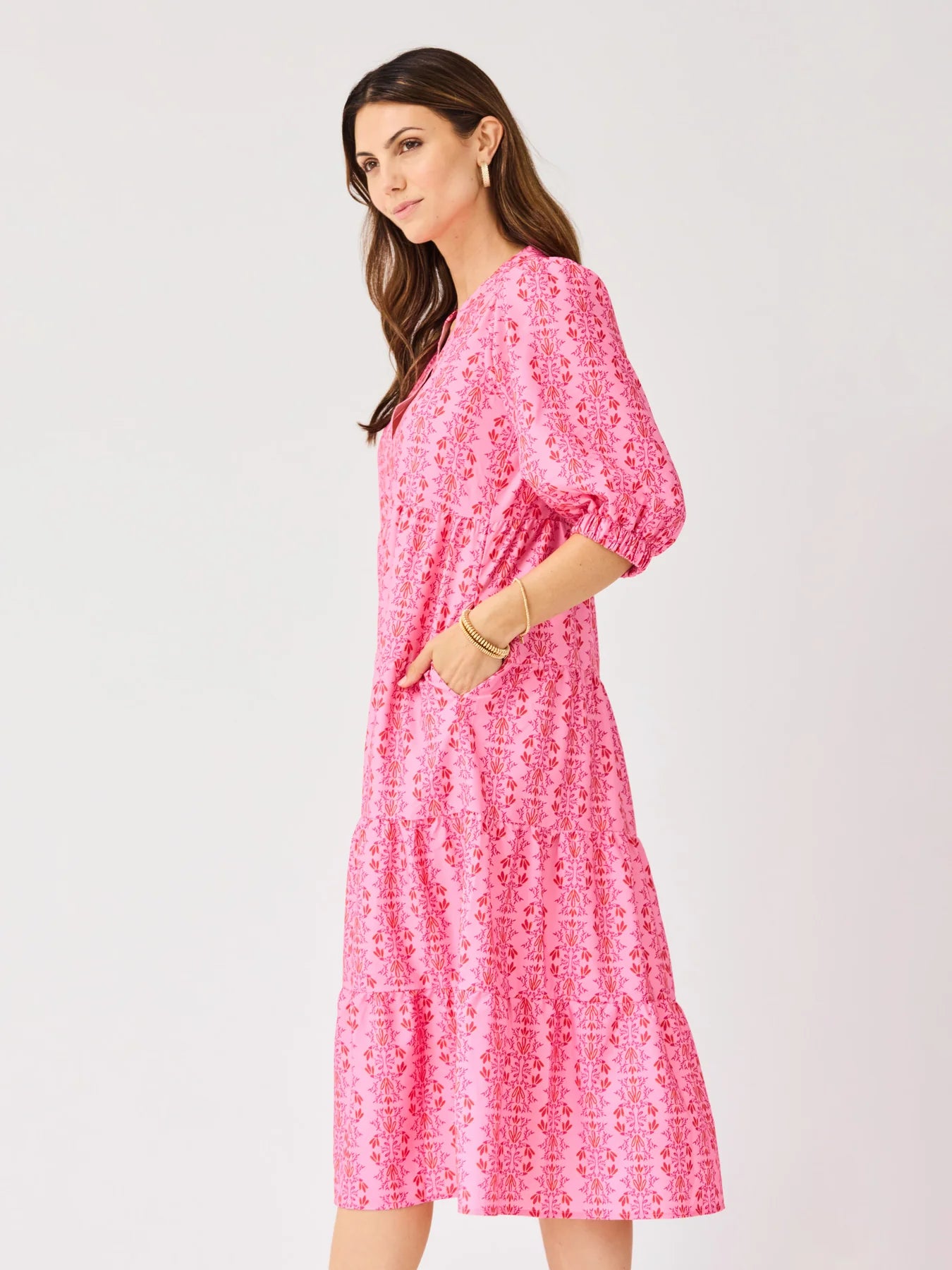 MS/ The Cameron Dress/ Heirloom Vine Pink
