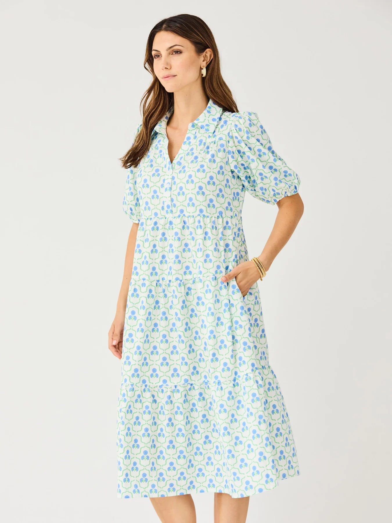 MS/ The Eloise Dress/ Sweetbriar Lattice Blue