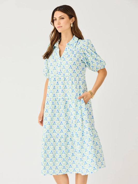 MS/ The Eloise Dress/ Sweetbriar Lattice Blue