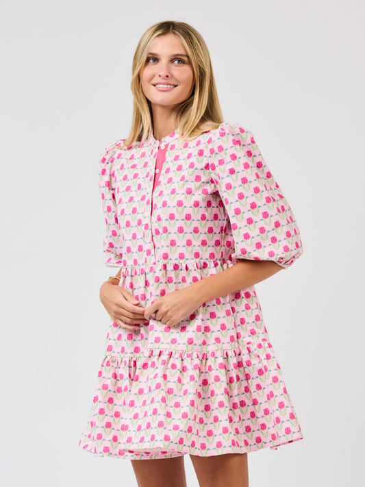 MS/ The Riley Dress/ Floral Fanfare Pink