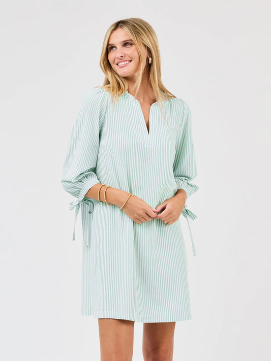 MS/ The Lainey Dress/ Seafoam + White