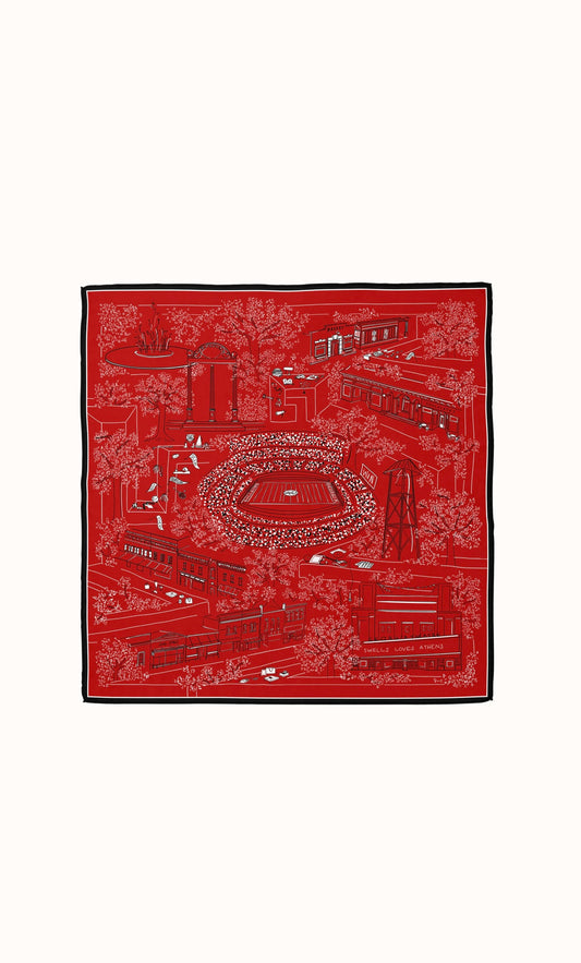 The Athens GA Silk Scarf