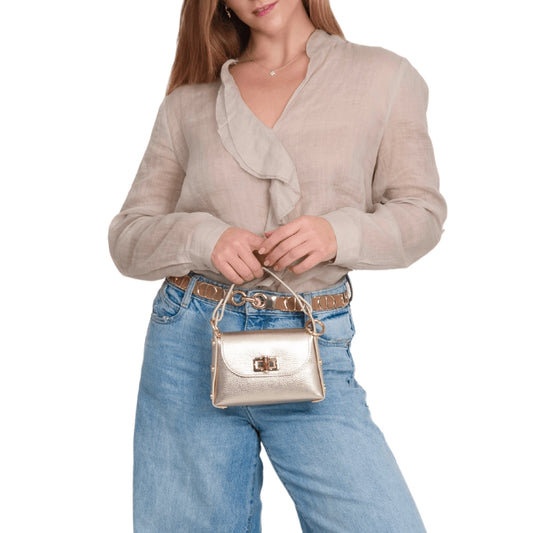 The Bollie Bamboo Bag/ Gold