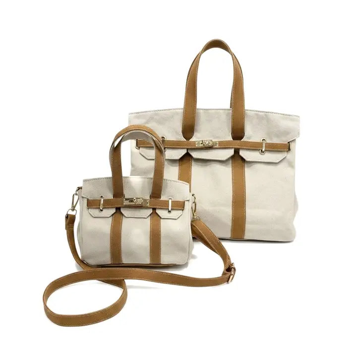The Luxey Mini Canvas Tote/ Brown