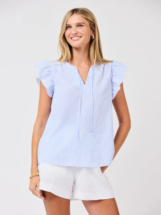 MS/ The Lydia Top/ Blue + White