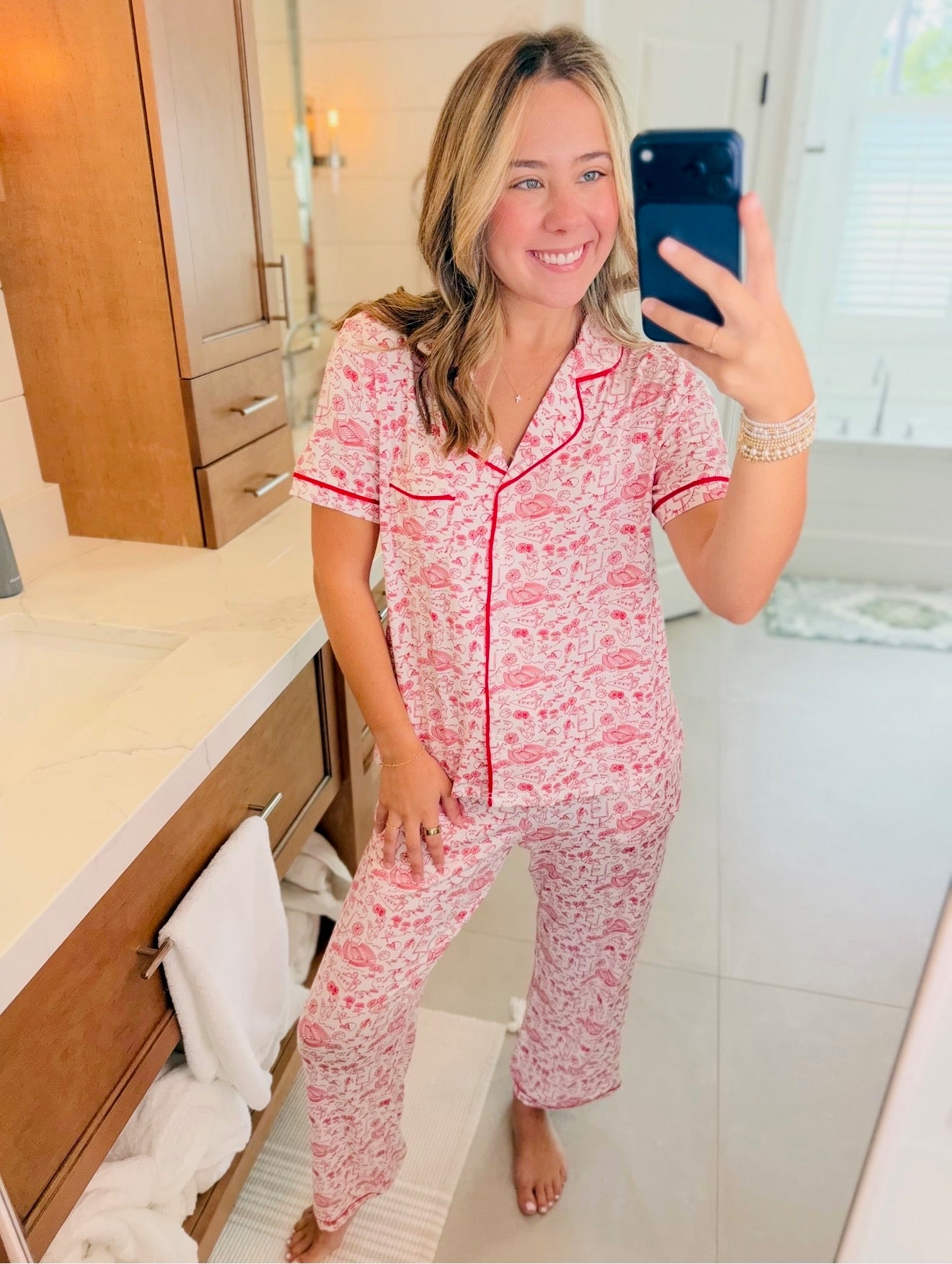 MS/ The Charlotte PJ Set/ Team Toile Red