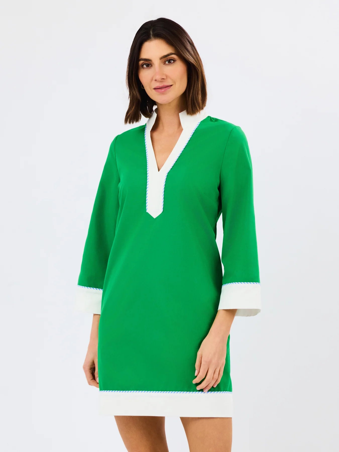 MS/ The Brenda Dress/ Green + White
