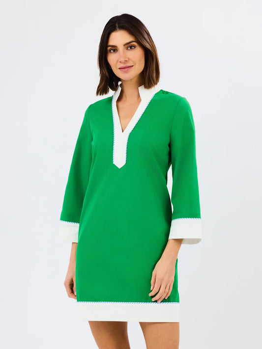 MS/ The Brenda Dress/ Green + White