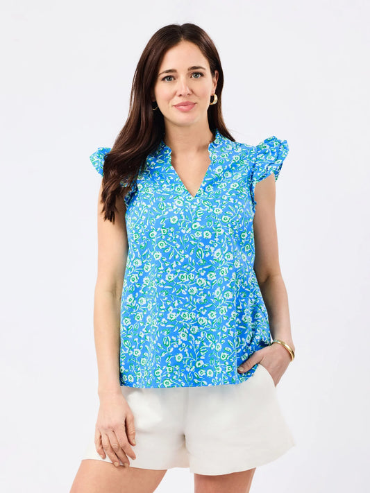 MS/ The Leigh Top/ Meadow Line Blue