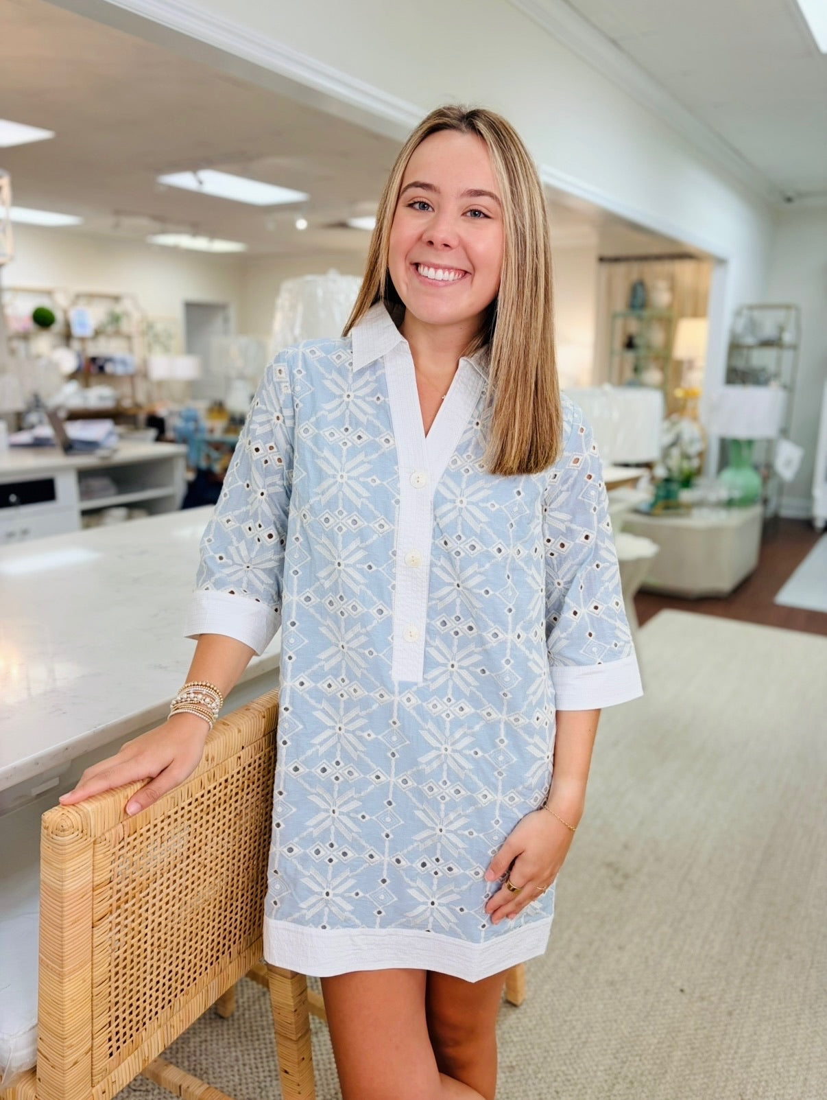 The Ela Eyelet Shift Dress/ FINAL SALE