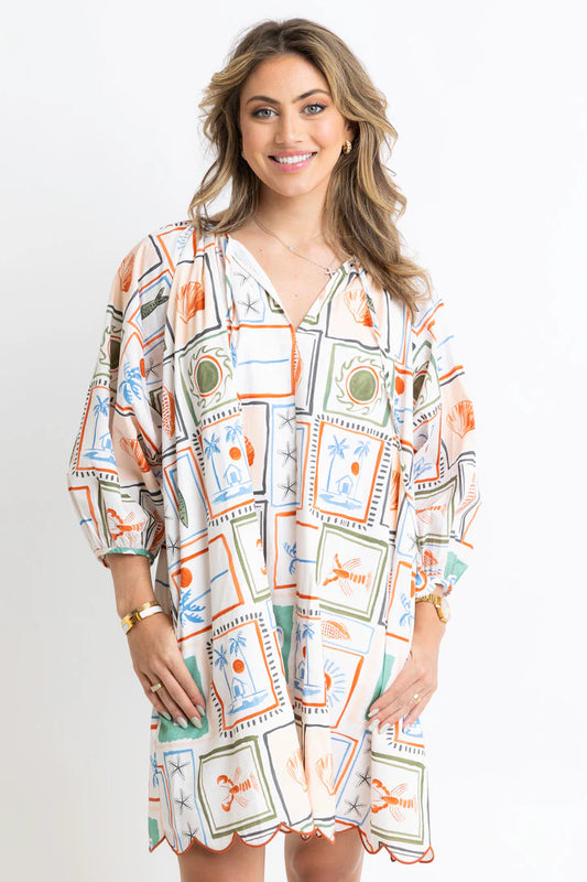 Karlie/ The Capri Coastal Scallop Dress/ FINAL SALE