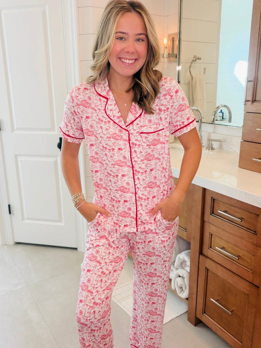 MS/ The Charlotte PJ Set/ Team Toile Red