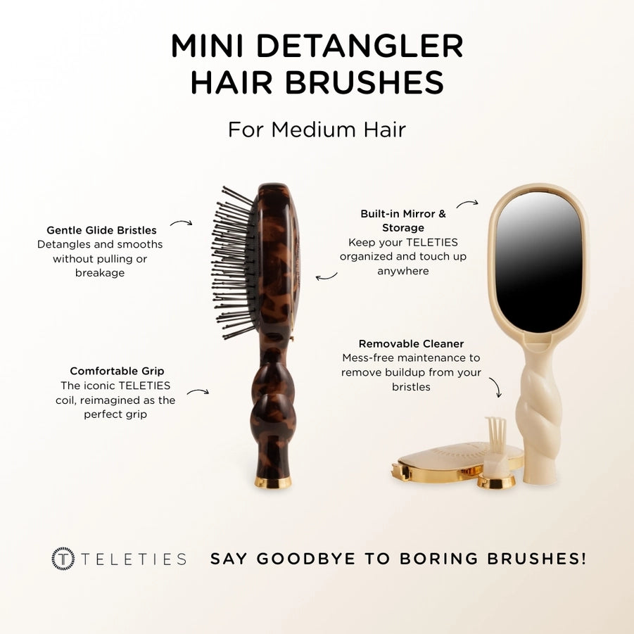 TELETIES/ Mini Detangler Brush/ Medium Hair
