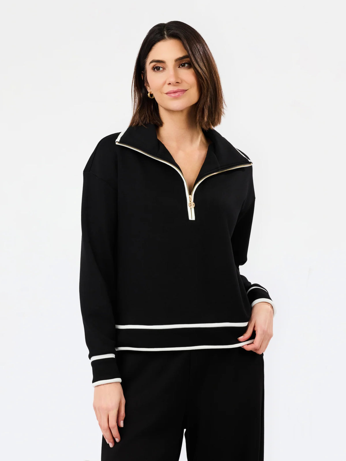 MS/ The Mabel Half Zip/ Black