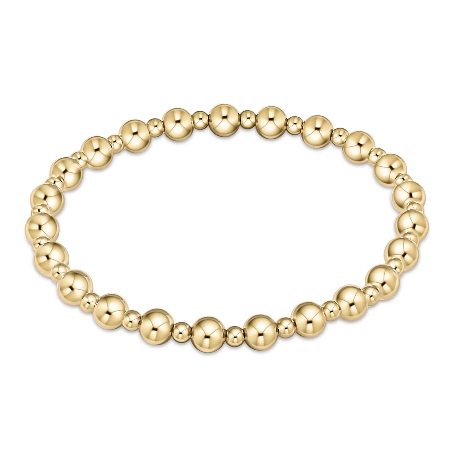 ENewton/ Extends/ Classic Grateful Pattern 5mm Bead Bracelet-Gold