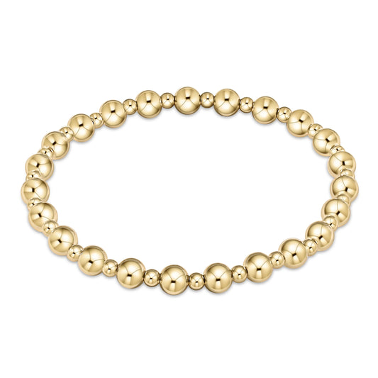 ENewton/ Extends/ Classic Grateful Pattern 6mm Bead Bracelet-Gold
