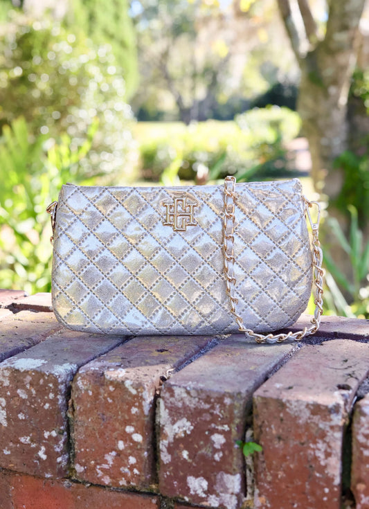 The Livi Quilted Crossbody/ Champagne Pop
