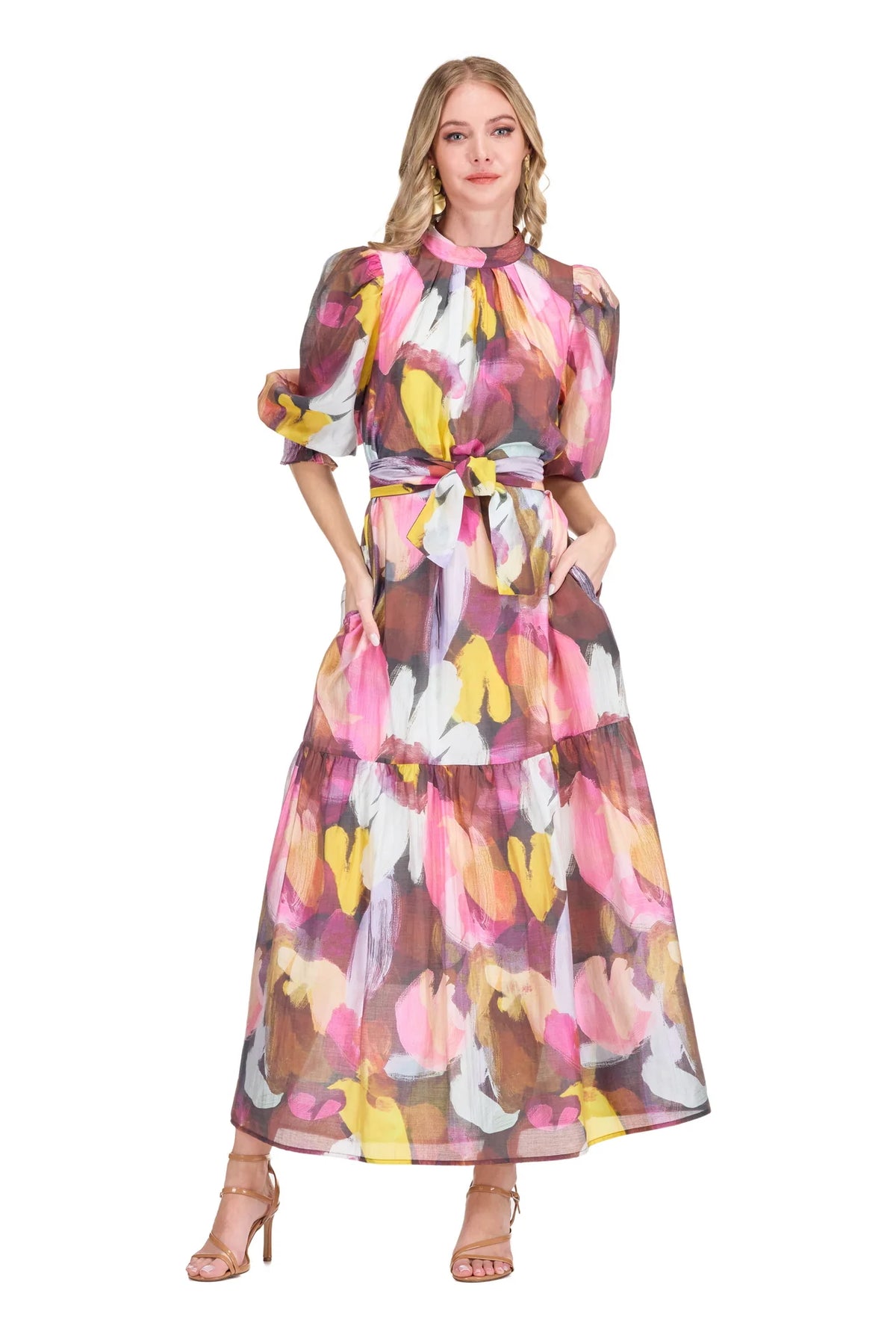 Jade/ The Pleated Neck Maxi/ Harvest Brush