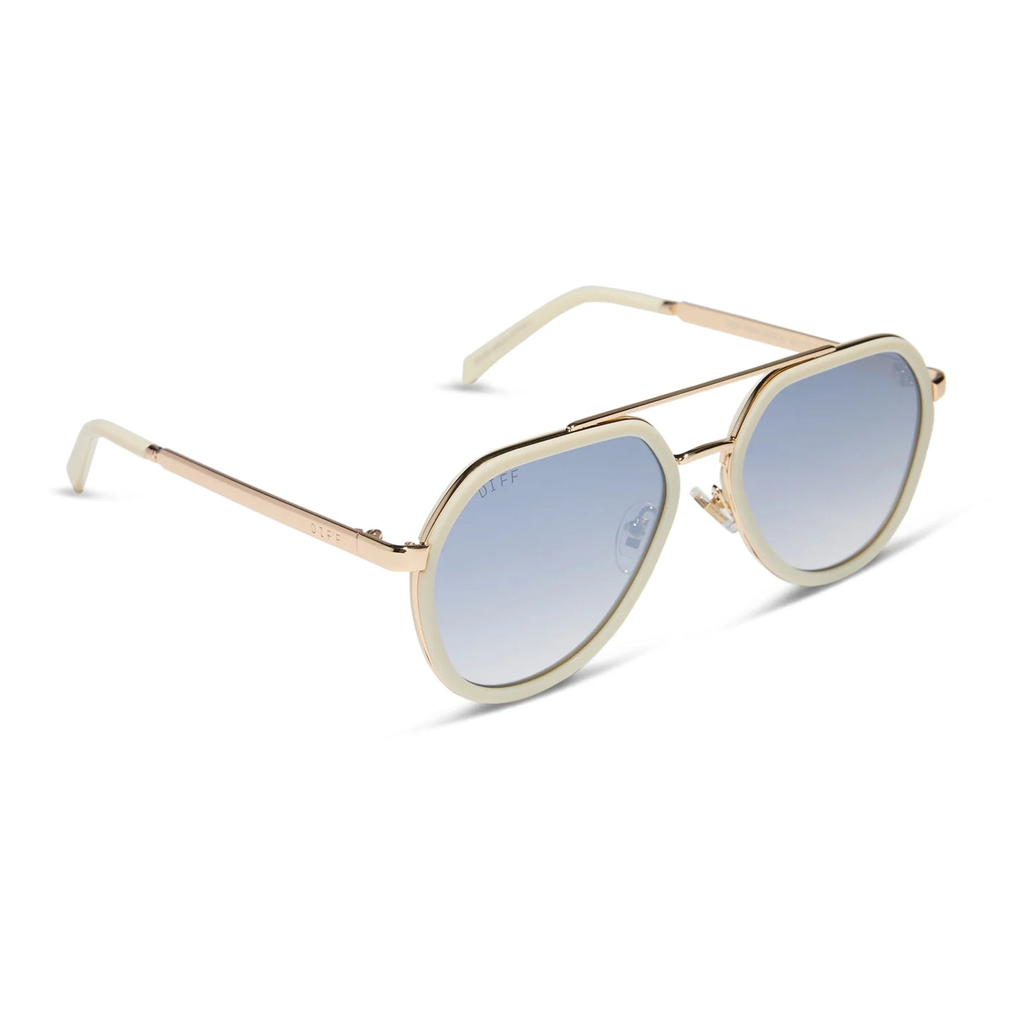 Diff/ Joey Sunglasses/ Ivory Gold Metal Slate