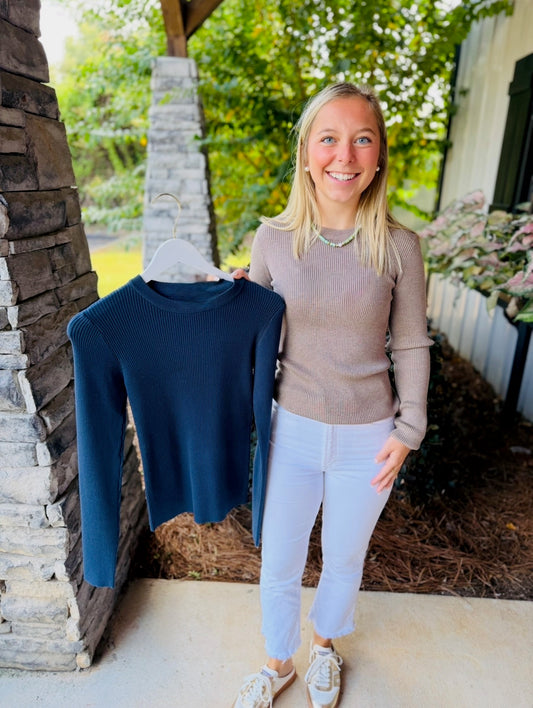 The Classic Crew Ribbed Sweater Top