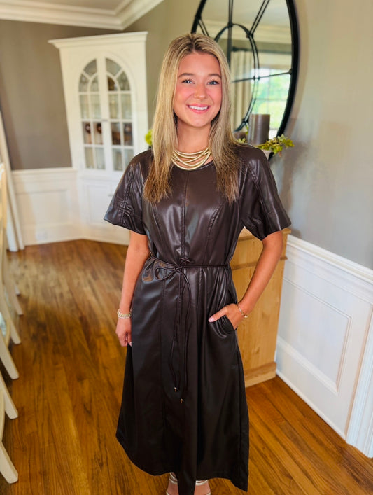 The Lainey Leather Dress
