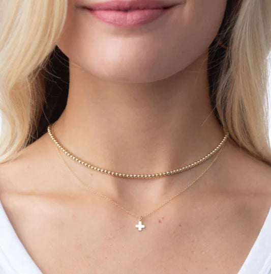 ENewton/ 16" Necklace Gold-Signature Cross Gold Charm