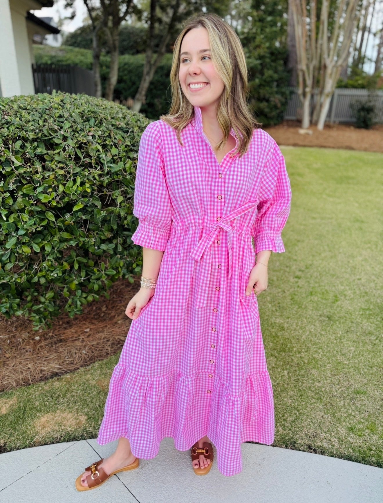 The Catherine Dress/ Pink + White Gingham