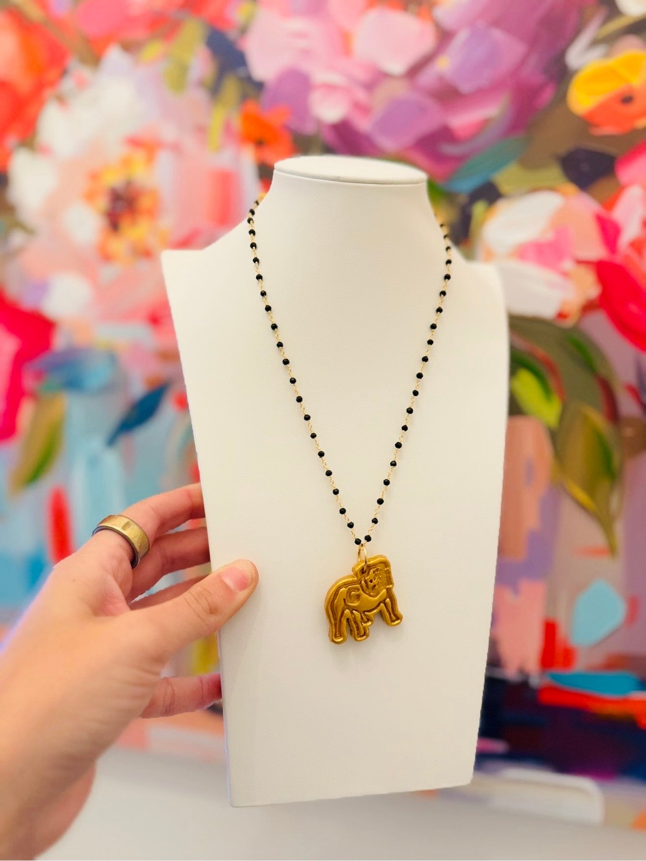 Hidden Truth Jewelry/ Black Chain + Bulldog