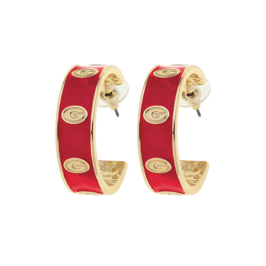 The GA Bulldogs Logo Hoop Earring