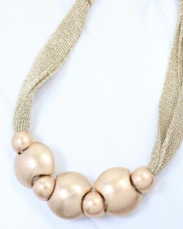 The Woodstock Mesh Beaded Necklace