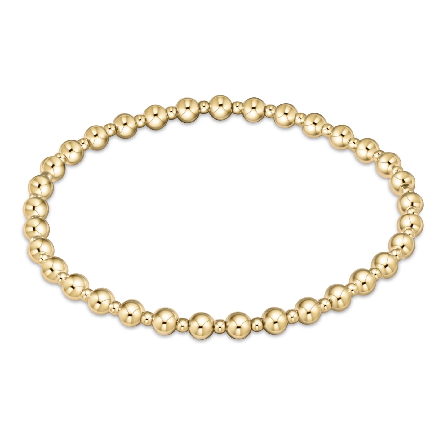 ENewton/ Classic Grateful Pattern 4MM Bead Bracelet-Gold