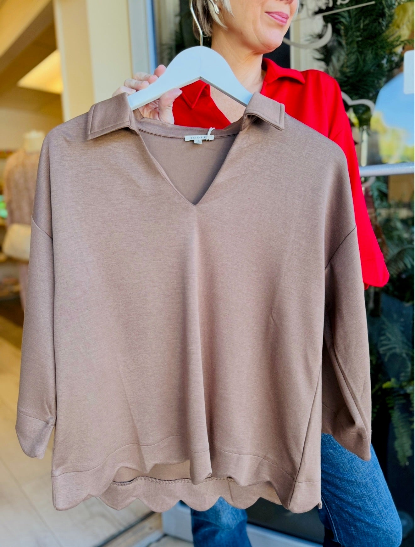 The Steva Scalloped Top