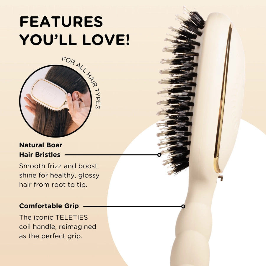 TELETIES/ Boar Bristle Hair Brush