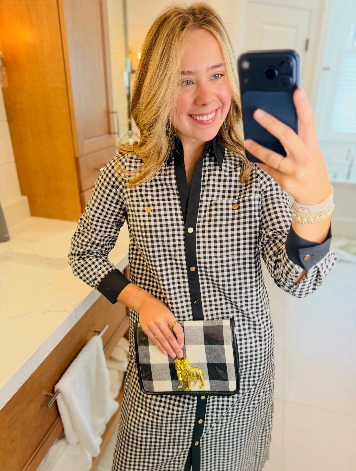 The Harper Dress/ Black Gingham