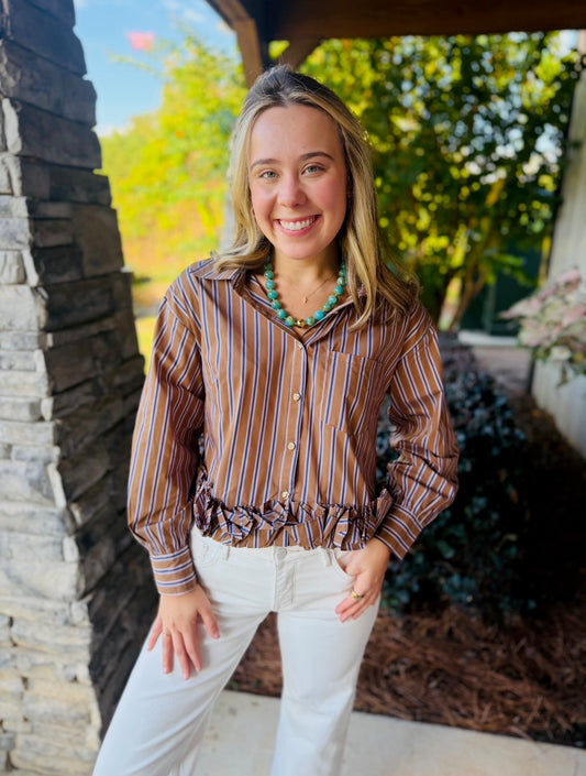 The Rala Ruffle Button Down