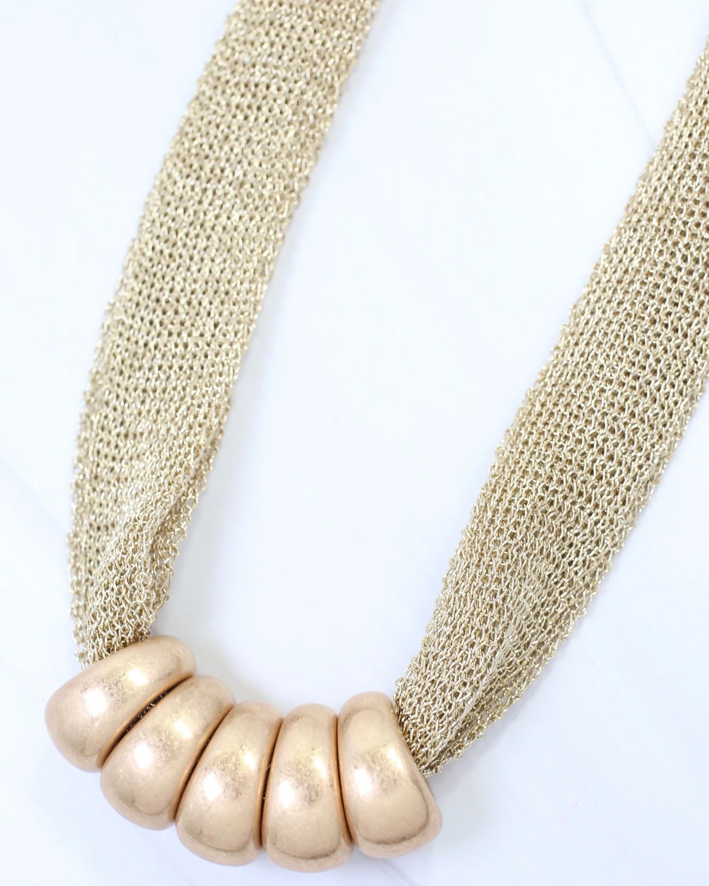 The Utica Mesh Beaded Necklace