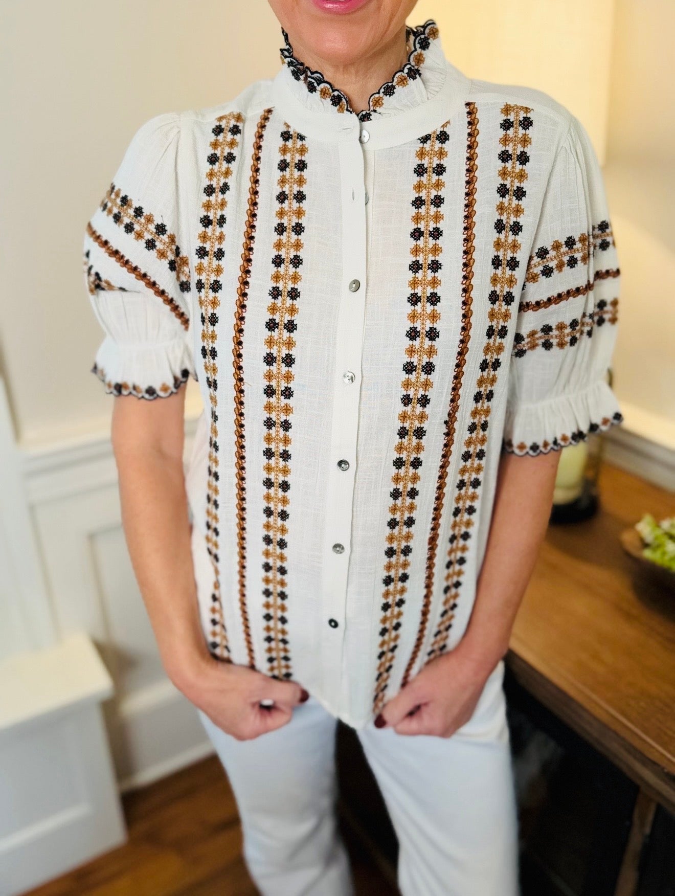 Ivy Jane/ Rows of Embroidery Top